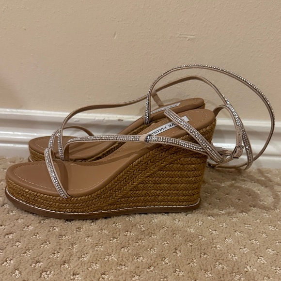 Steve Madden Beige Rhinestone Sandals - Picture 2 of 2